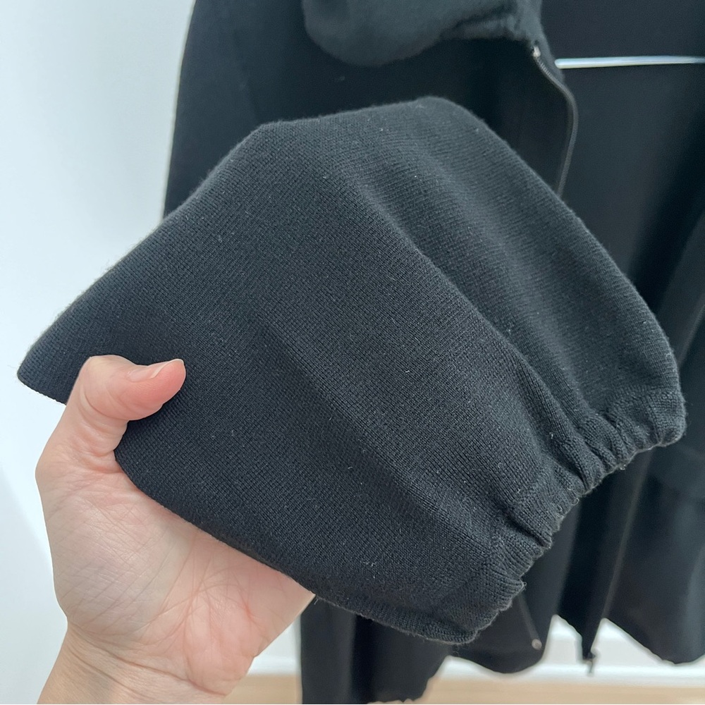Akris Punto wool stretch knit zip sweater jacket 10 black timeless old money - Picture 4 of 11